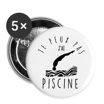 I can't, I have a swimming pool. - Buttons small 1''/25 mm (5-pack) - white - Front