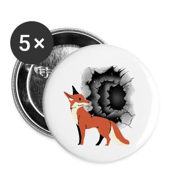 Märchen Fuchs Füchse Füchsin Märchenfigur Kinder - Buttons klein 25 mm (5er Pack) - Weiß - Vorne