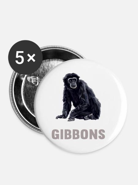 Gibbons Gibbon - Buttons klein 25 mm (5er Pack) - Weiß