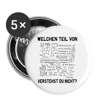 Qu’est-ce que vous ne comprenez pas de la part d’un biologiste chimiste - Lot de 5 petits badges (25 mm) - blanc - Devant