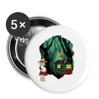 Märchen Märchenfigur Drache Wald Abenteuer - Buttons klein 25 mm (5er Pack) - Weiß - Vorne