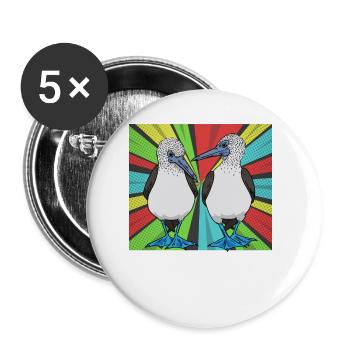 Comedian Blue-footed Booby - Buttons small 1''/25 mm (5-pack) - white - Front