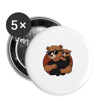 Papa Bear - Buttons small 1''/25 mm (5-pack) - white - Front