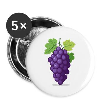 Grapes - Buttons small 1''/25 mm (5-pack) - white - Front