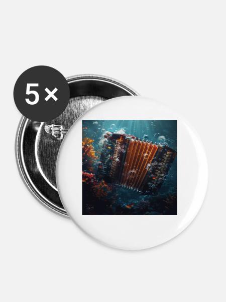 Akkordeon - Buttons klein 25 mm (5er Pack) - Weiß