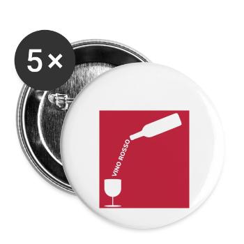 Italian red wine, lover - Buttons small 1''/25 mm (5-pack) - white - Front