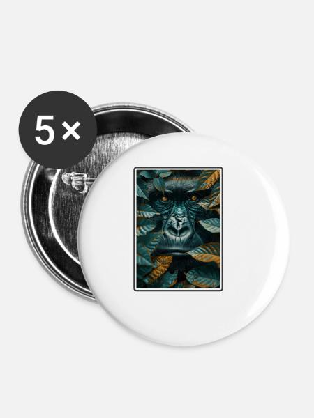 Gorillas Gorilla - Buttons klein 25 mm (5er Pack) - Weiß
