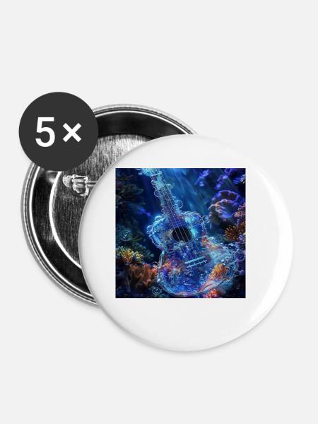 Ukulele - Buttons klein 25 mm (5er Pack) - Weiß