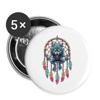 Traumfänger Werwolf - Buttons klein 25 mm (5er Pack) - Weiß - Vorne