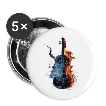 Violine - Buttons klein 25 mm (5er Pack) - Weiß - Vorne