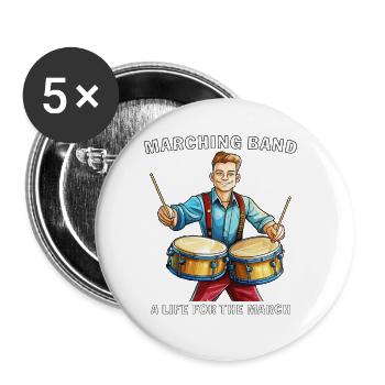 MARCHING BAND A LIFE FOR THE MARCH - Buttons small 1''/25 mm (5-pack) - white - Front