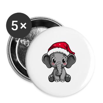 Mammoth Christmas - Buttons small 1''/25 mm (5-pack) - white - Front