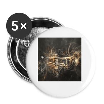 Trompete - Buttons klein 25 mm (5er Pack) - Weiß - Vorne