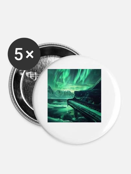 Klavier - Buttons klein 25 mm (5er Pack) - Weiß