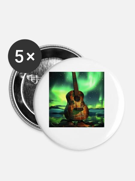 Ukulele - Buttons klein 25 mm (5er Pack) - Weiß