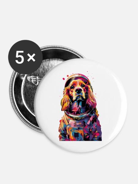 Cocker Spaniel - Buttons klein 25 mm (5er Pack) - Weiß