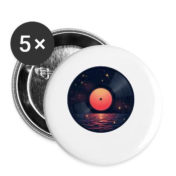 Cosmic Vinyl Astronaut Weltraummusik - Buttons klein 25 mm (5er Pack) - Weiß - Vorne