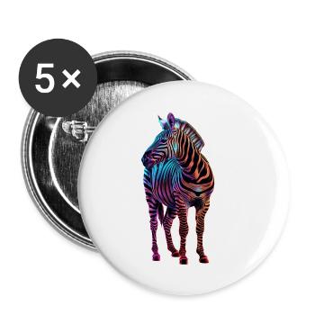 Zebra - Buttons klein 25 mm (5er Pack) - Weiß - Vorne