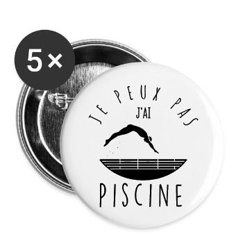 I can't, I have a swimming pool. - Buttons small 1''/25 mm (5-pack) - white - Front