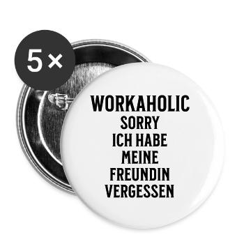 Lustiger Spruch über den Freund und Freundin - Buttons klein 25 mm (5er Pack) - Weiß - Vorne