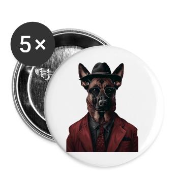 Belgischer Malinois - Buttons klein 25 mm (5er Pack) - Weiß - Vorne