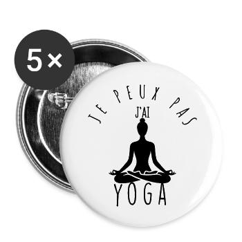 I can't, I have yoga. - Buttons small 1''/25 mm (5-pack) - white - Front