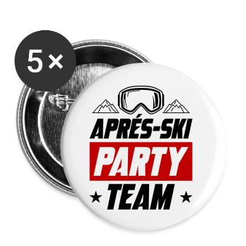 Après Ski Party Team - Buttons small 1''/25 mm (5-pack) - white - Front