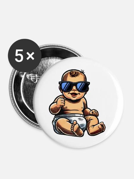 baby - Buttons klein 25 mm (5er Pack) - Weiß