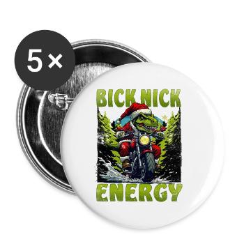Big Nick Energy Funny Santa Claus Christmas - Buttons small 1''/25 mm (5-pack) - white - Front