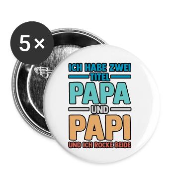 Vater Stiefvater Vatertag Papa - Buttons klein 25 mm (5er Pack) - Weiß - Vorne