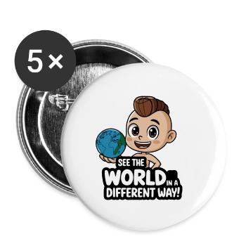 SEHEN SIE DIE WELT AUF EINE ANDERE ART UND WEISE - Buttons klein 25 mm (5er Pack) - Weiß - Vorne