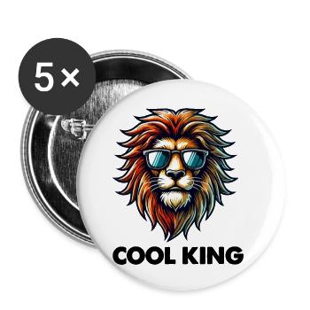 löwe king - Buttons small 1''/25 mm (5-pack) - white - Front