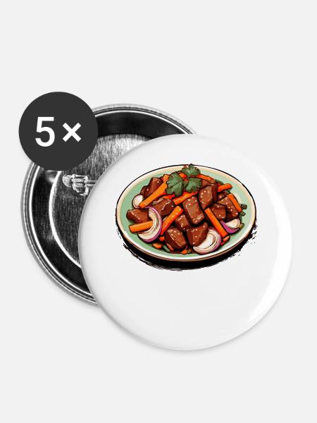 Känguru-Pfanne - Klartext - Buttons klein 25 mm (5er Pack) - Weiß