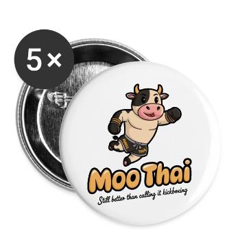 Humorous martial arts design - Buttons small 1''/25 mm (5-pack) - white - Front