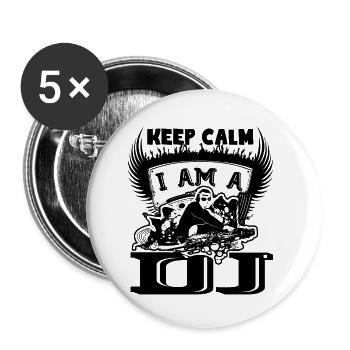 Keep calm I am a DJ - Buttons small 1''/25 mm (5-pack) - white - Front