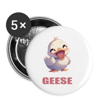 Gänse Gans - Buttons klein 25 mm (5er Pack) - Weiß - Vorne