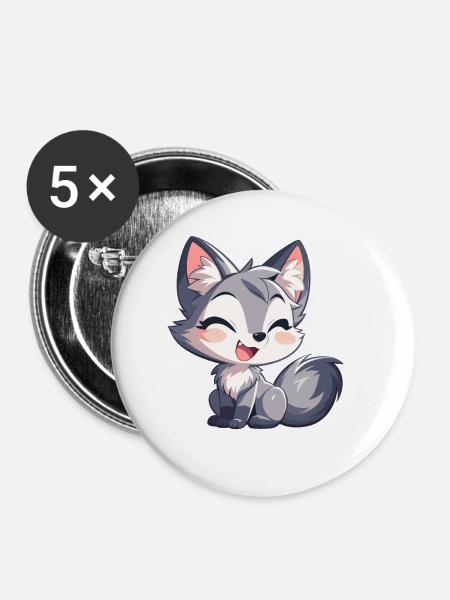 Graufüchse Graufuchs - Buttons klein 25 mm (5er Pack) - Weiß