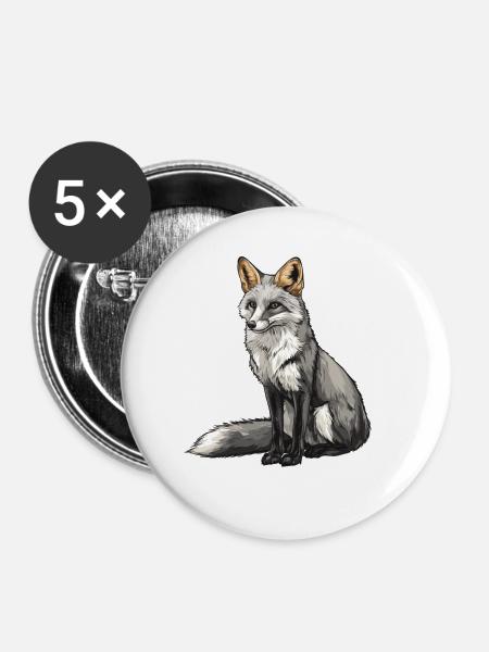 Graufüchse Graufuchs - Buttons klein 25 mm (5er Pack) - Weiß