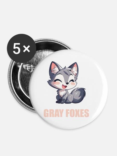 Graufüchse Graufuchs - Buttons klein 25 mm (5er Pack) - Weiß