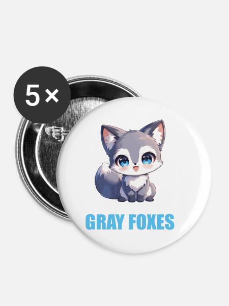 Graufüchse Graufuchs - Buttons klein 25 mm (5er Pack) - Weiß