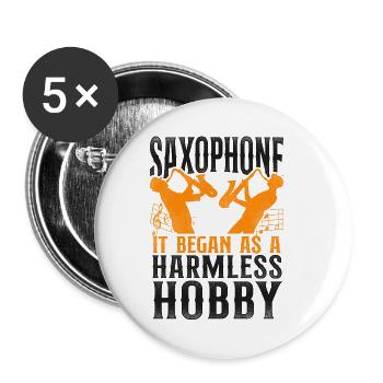 Saxophone Saxophone It Began As A - Buttons klein 25 mm (5er Pack) - Weiß - Vorne
