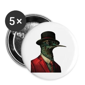 Kolibri - Buttons klein 25 mm (5er Pack) - Weiß - Vorne