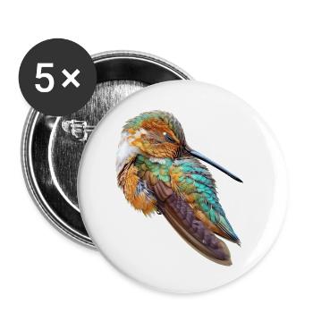 Kolibri - Buttons klein 25 mm (5er Pack) - Weiß - Vorne
