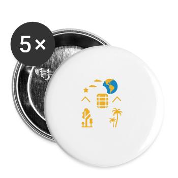 Travel Humor Vacation - Buttons small 1''/25 mm (5-pack) - white - Front