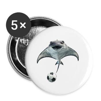 Stachelrochen - Buttons klein 25 mm (5er Pack) - Weiß - Vorne