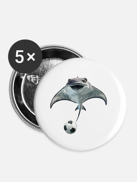 Stachelrochen - Buttons klein 25 mm (5er Pack) - Weiß