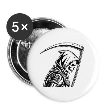 FUTURISTIC GRIM REAPER - Buttons small 1''/25 mm (5-pack) - white - Front