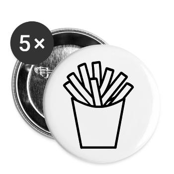 French fries - Buttons small 1''/25 mm (5-pack) - white - Front