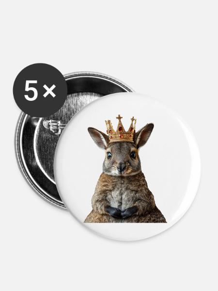 Wallaby - Buttons klein 25 mm (5er Pack) - Weiß