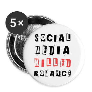 Social Media Killed Romance Soziales Statement - Buttons small 1''/25 mm (5-pack) - white - Front
